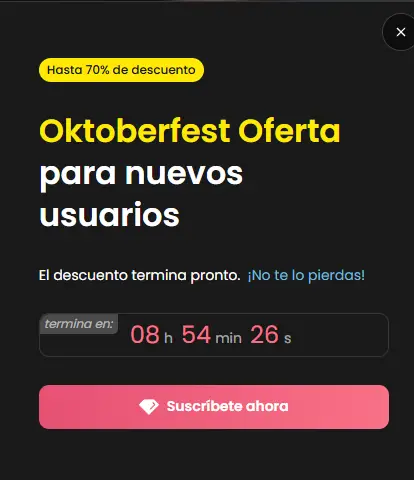 Oferta temporal de Candy.ai con hasta 70 % de descuento y cuenta regresiva