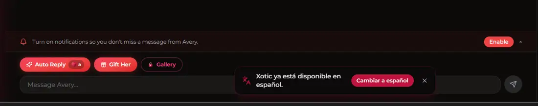Aviso de Xotic AI disponible en español